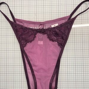 Adore Me Purple Lace Trim Panty NWT Large